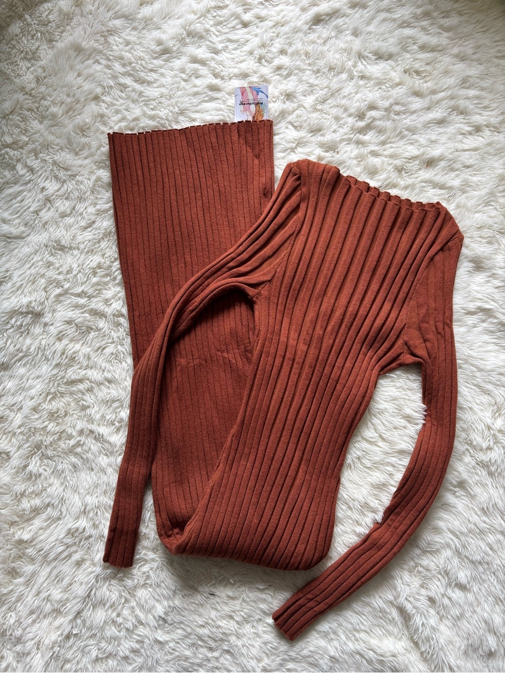 Ribbed Burnt Orange Dress